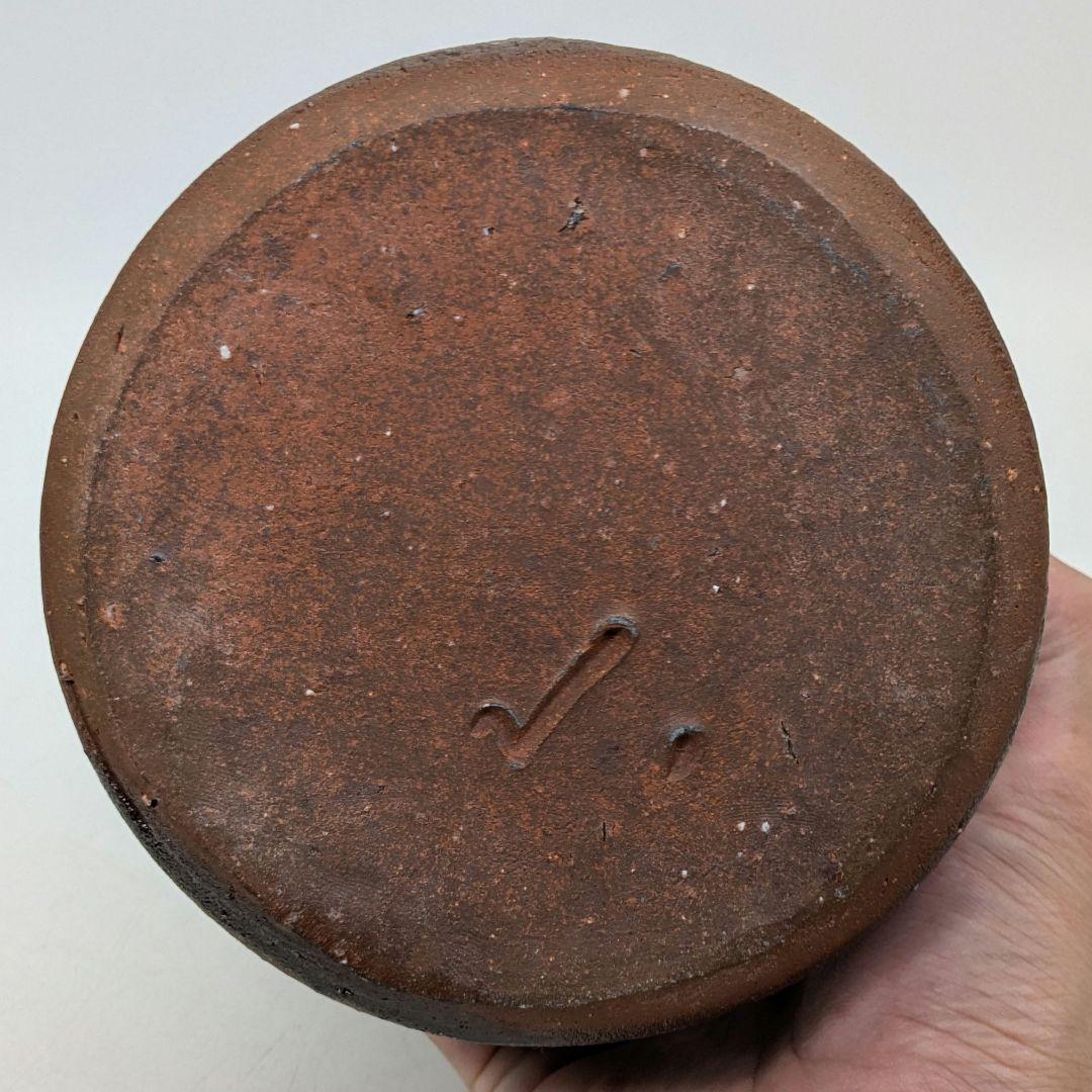 伝統工芸士 岩本孝志 備前焼 耳付花入 共箱 花器 フラワーベース 花瓶 花生