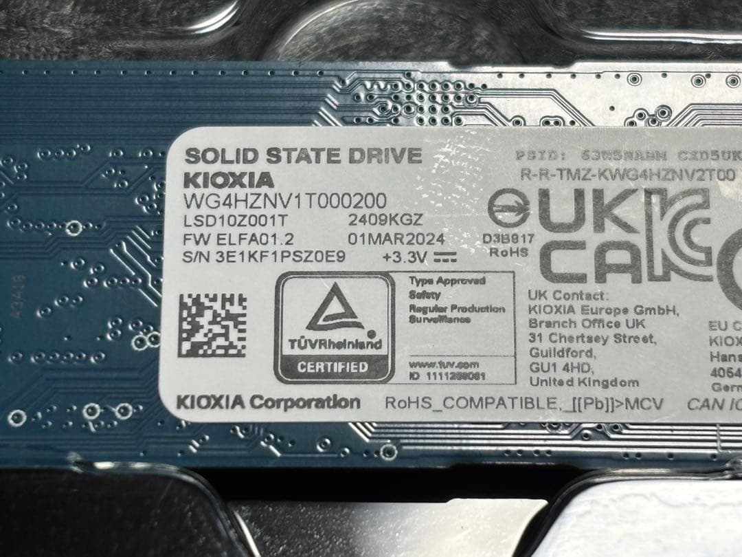 内蔵型SSD KIOXIA EXCERIA PLUS G3 SSD 1000GB