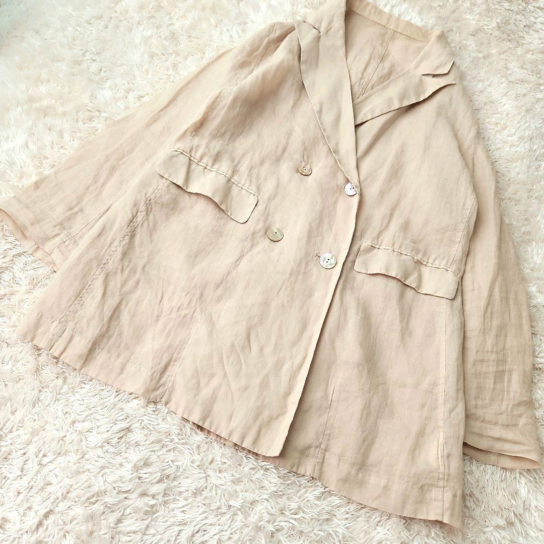 美品☆ ウィムガゼット ラミージャケット　ダブルブレスト リネン ベージュ