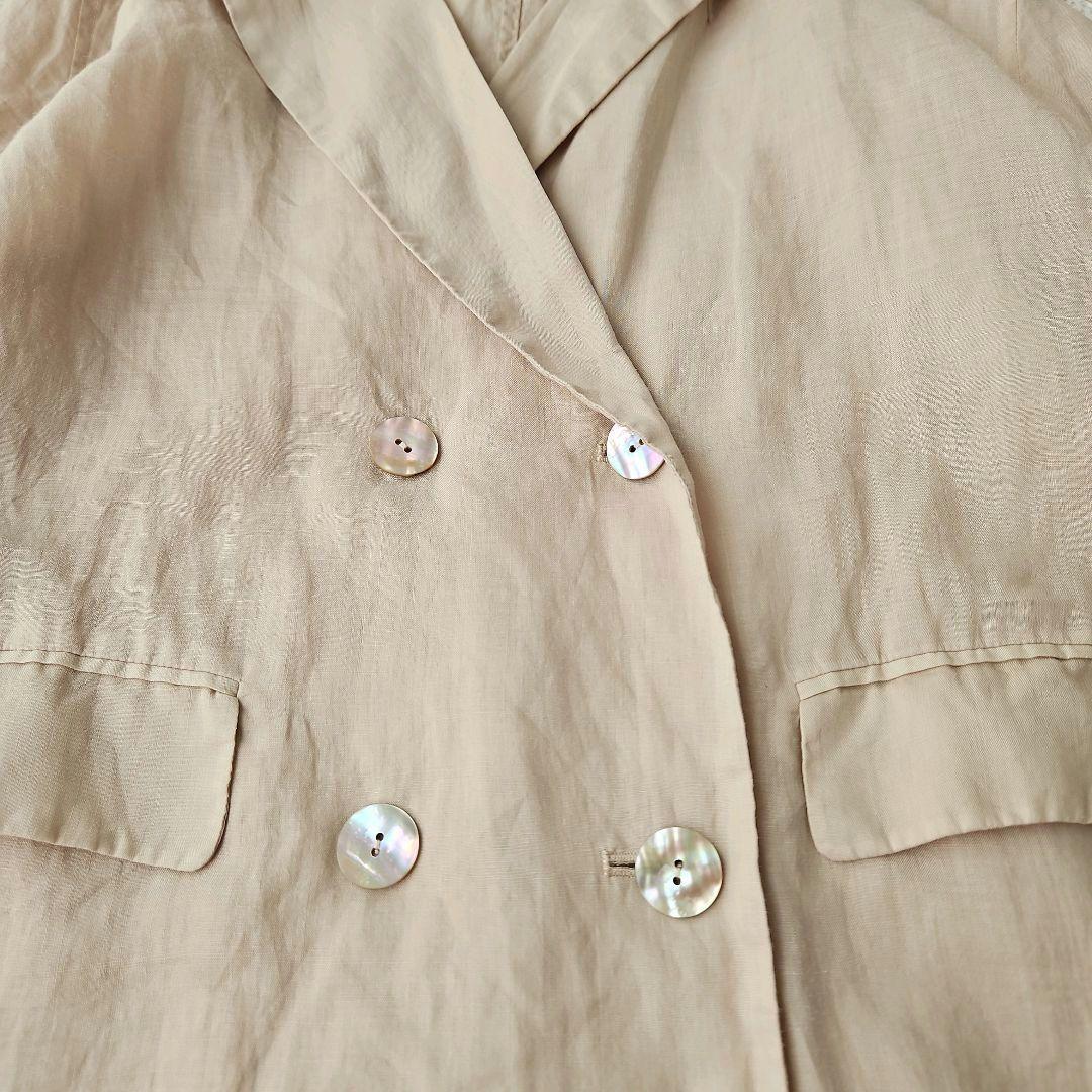 美品☆ ウィムガゼット ラミージャケット　ダブルブレスト リネン ベージュ