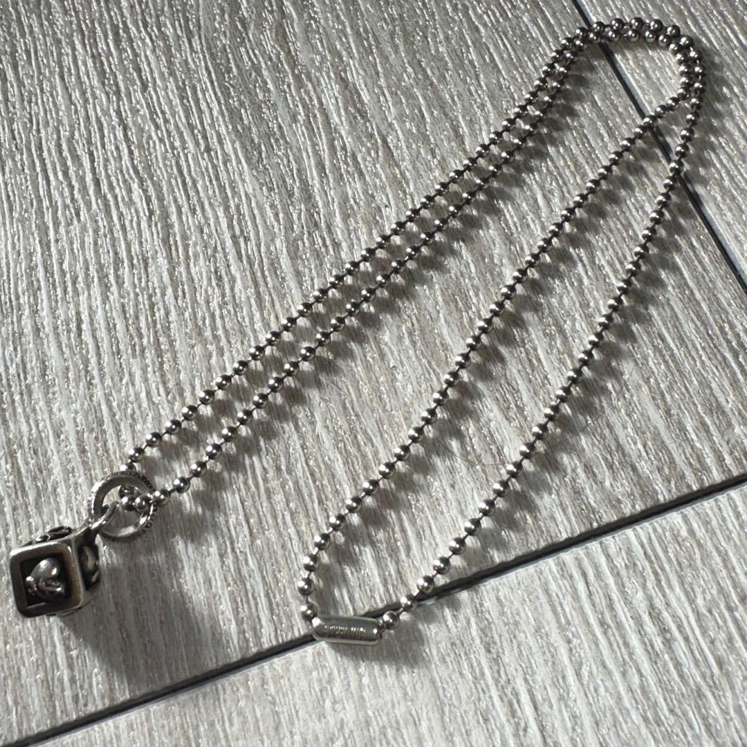 希少 Chrome hearts ダイス型 フレームドハートネックレス