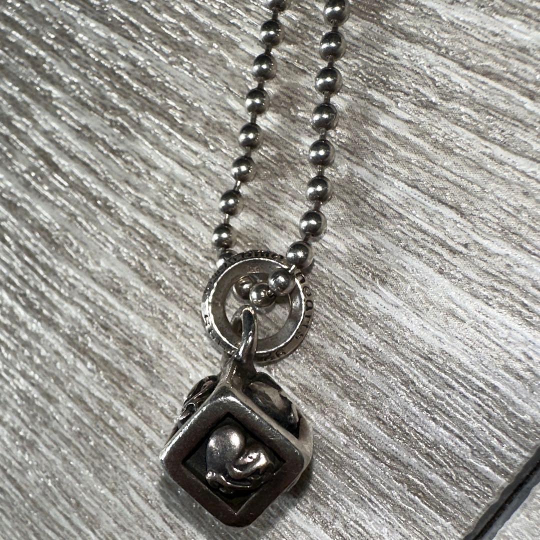 希少 Chrome hearts ダイス型 フレームドハートネックレス