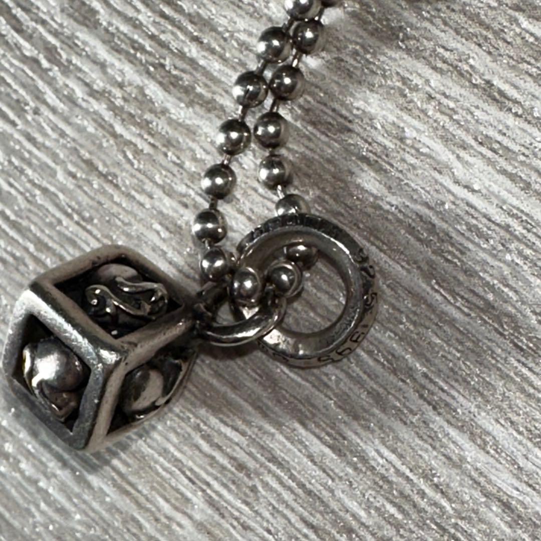 希少 Chrome hearts ダイス型 フレームドハートネックレス