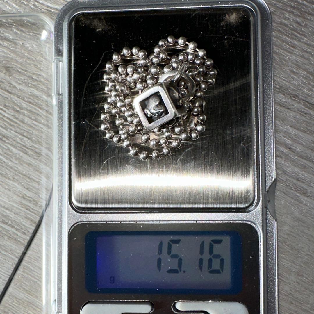 希少 Chrome hearts ダイス型 フレームドハートネックレス