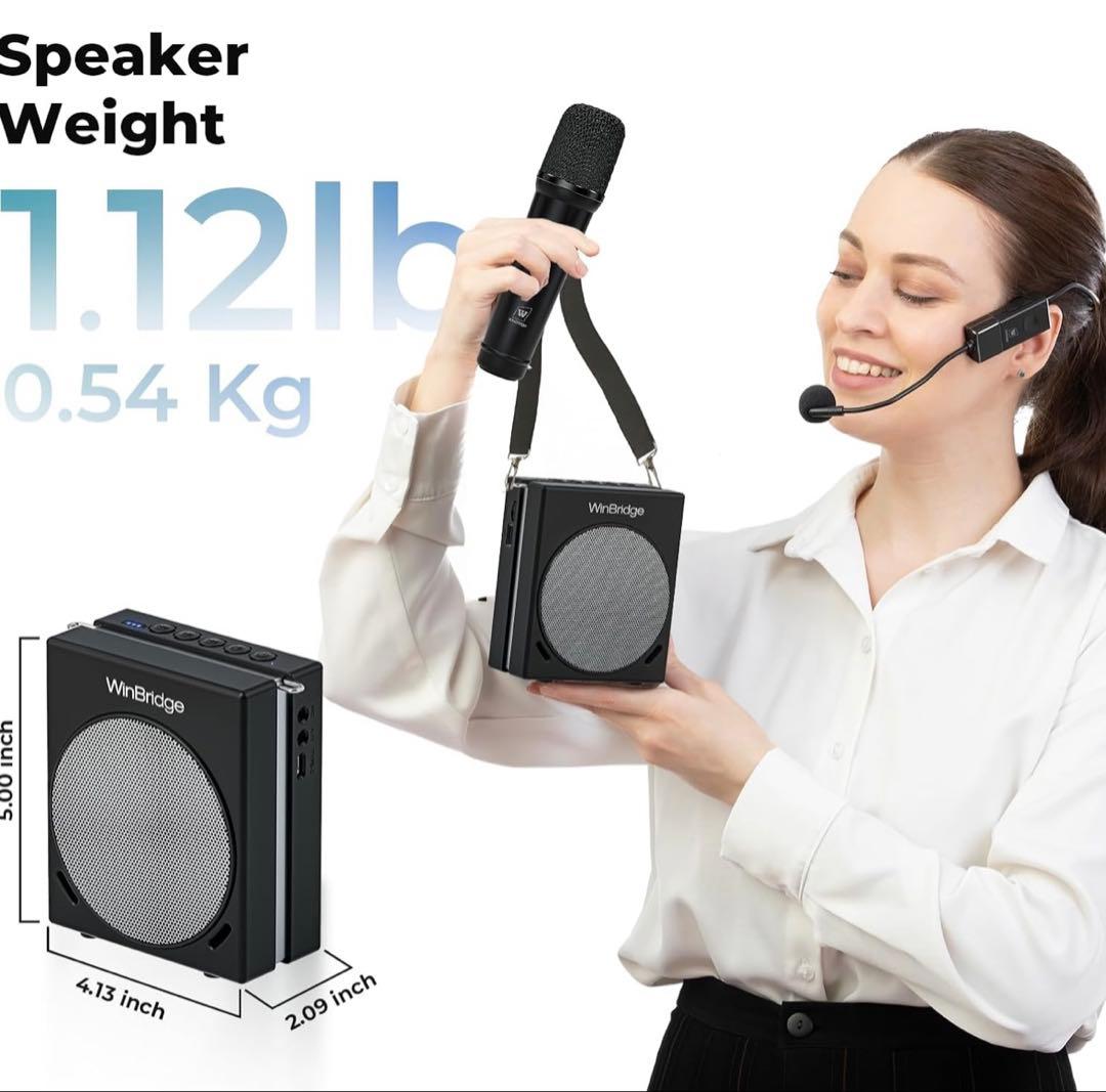 ✨コンパクトスピーカー ハンドヘルドマイク ヘッドセット ハンズフリー拡声器