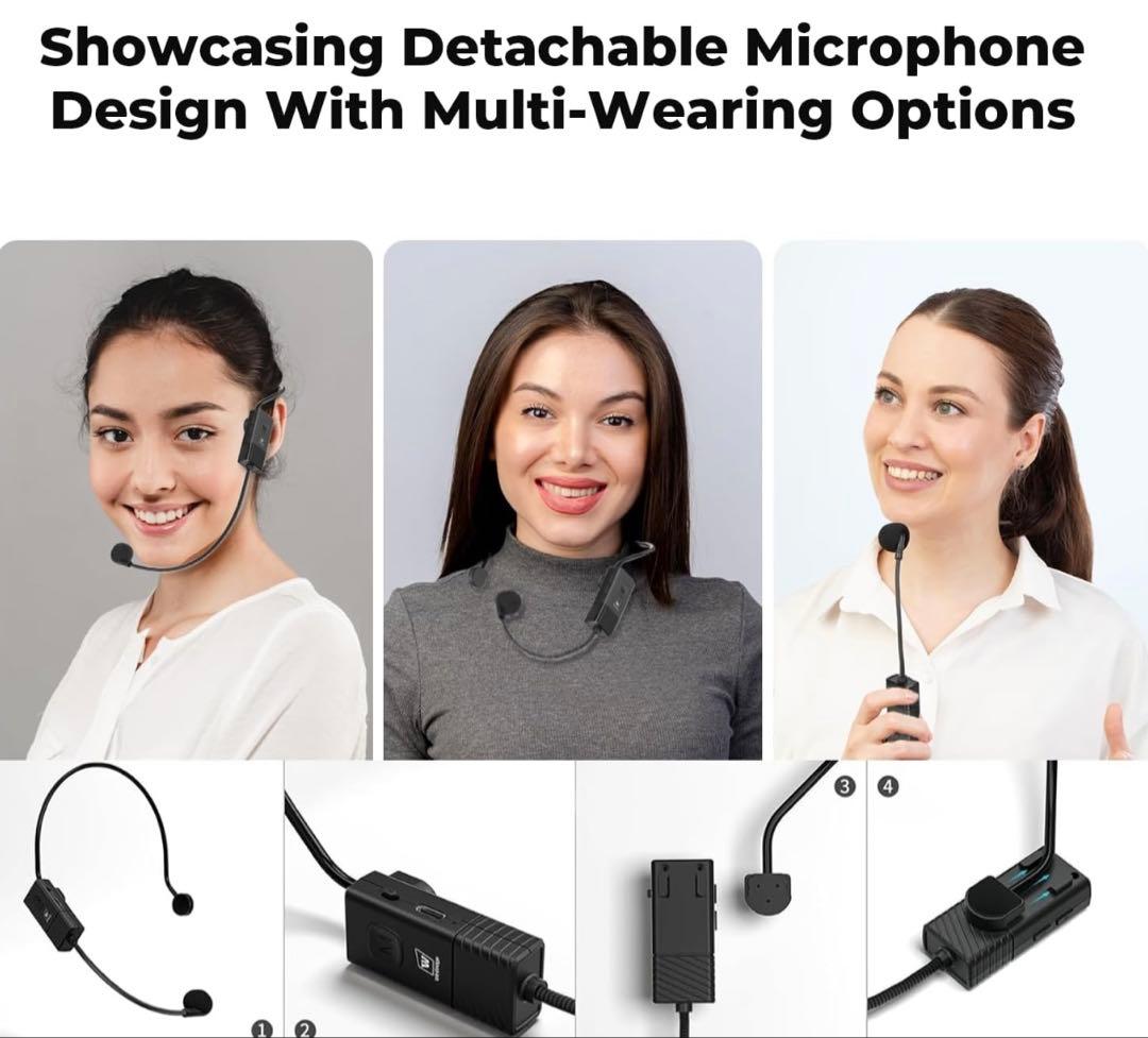✨コンパクトスピーカー ハンドヘルドマイク ヘッドセット ハンズフリー拡声器