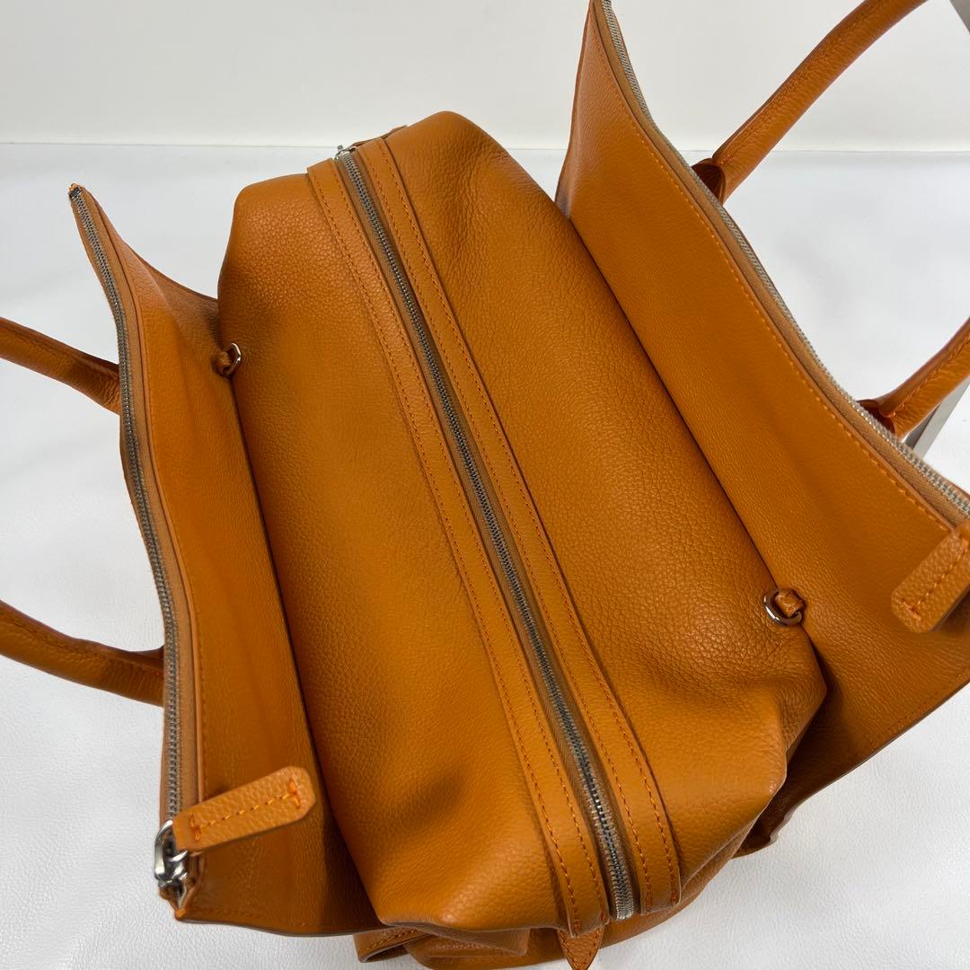DSQUARED2 オレンジ ボストンバッグ ビジネス 2way レザー 3層