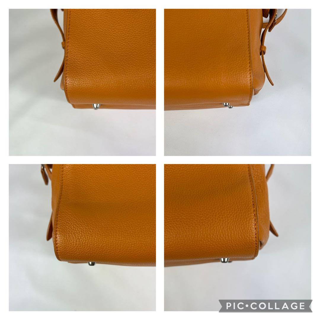DSQUARED2 オレンジ ボストンバッグ ビジネス 2way レザー 3層