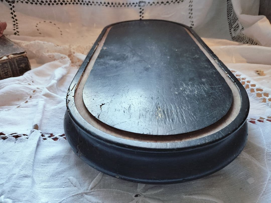砂漠アンティーク　フランス　黒い木製　　ナポレオン　大　ディスプレイ台座