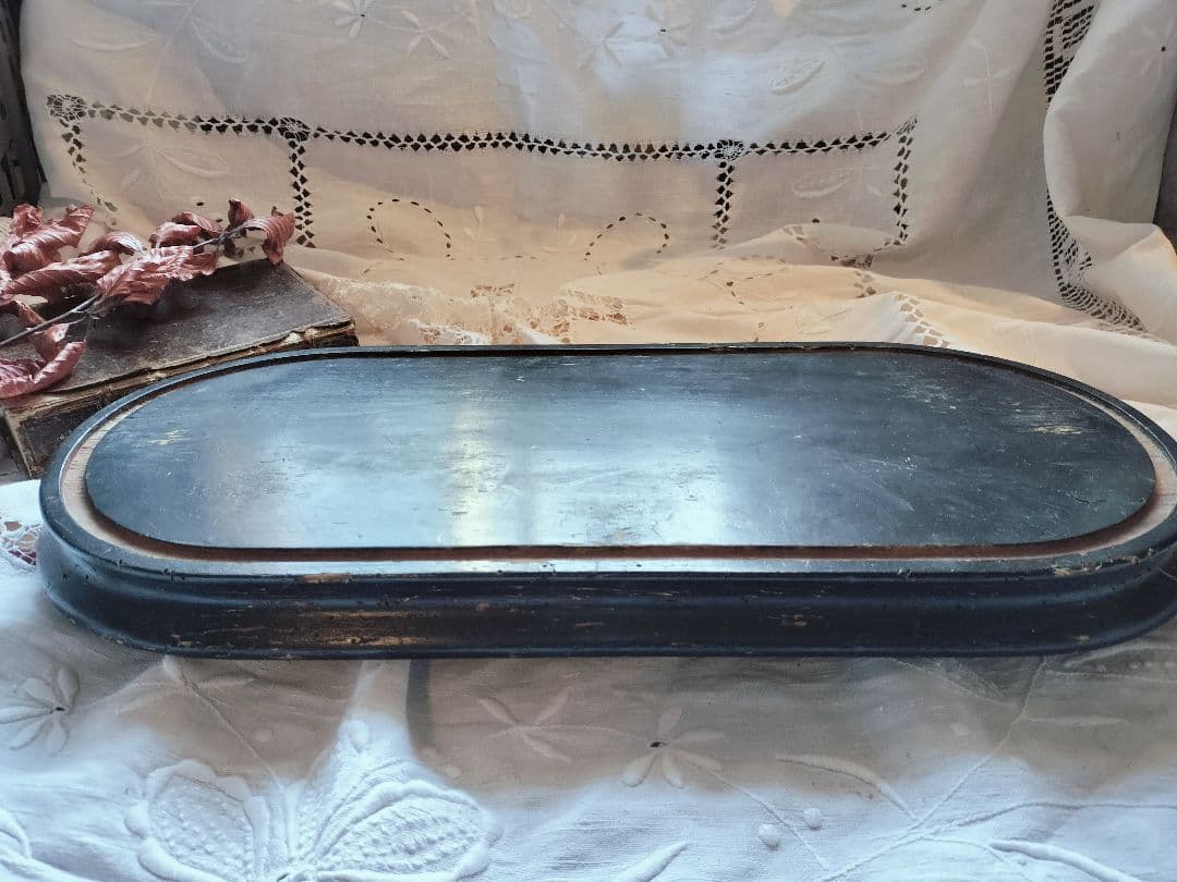 砂漠アンティーク　フランス　黒い木製　　ナポレオン　大　ディスプレイ台座