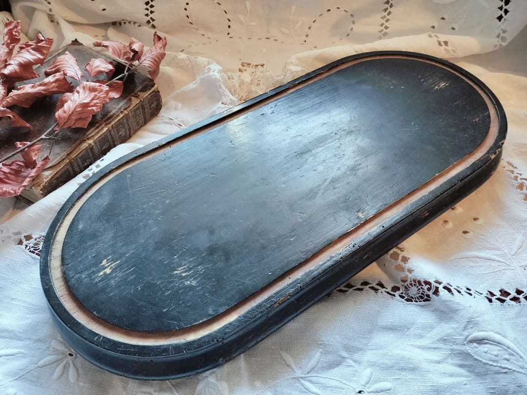 砂漠アンティーク　フランス　黒い木製　　ナポレオン　大　ディスプレイ台座