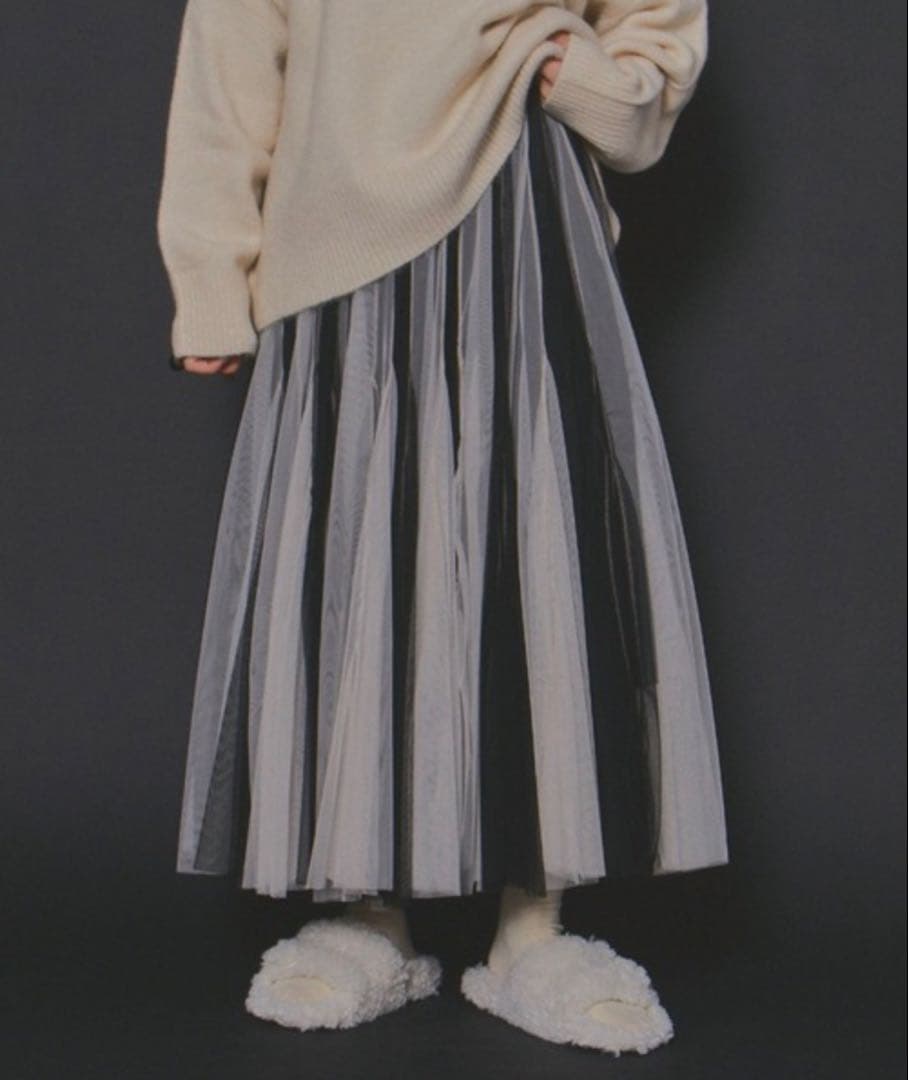 マニャーナスエルテ manana ボリュームストライプチュールスカート F 美品