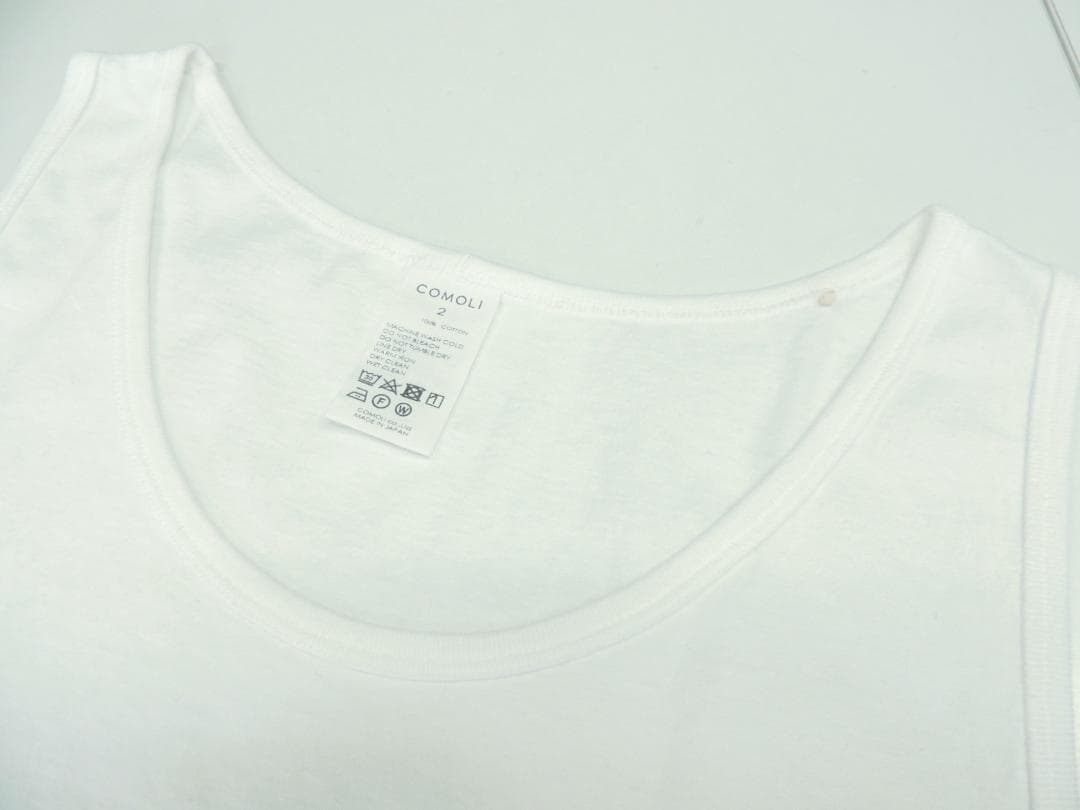 美品 2サイズ 24SS コモリ COMOLI サープラス タンクトップ 白