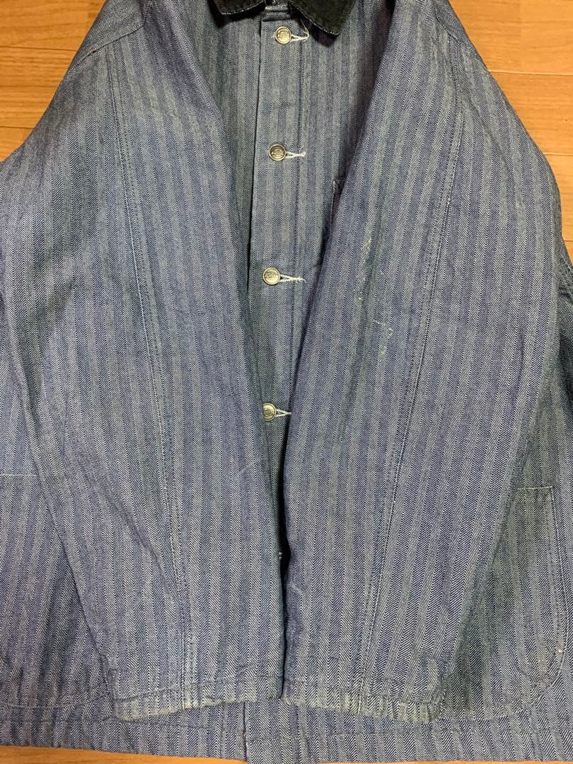 80s Dickies カバーオール チョアコート ヘリンボーン ブランケットL