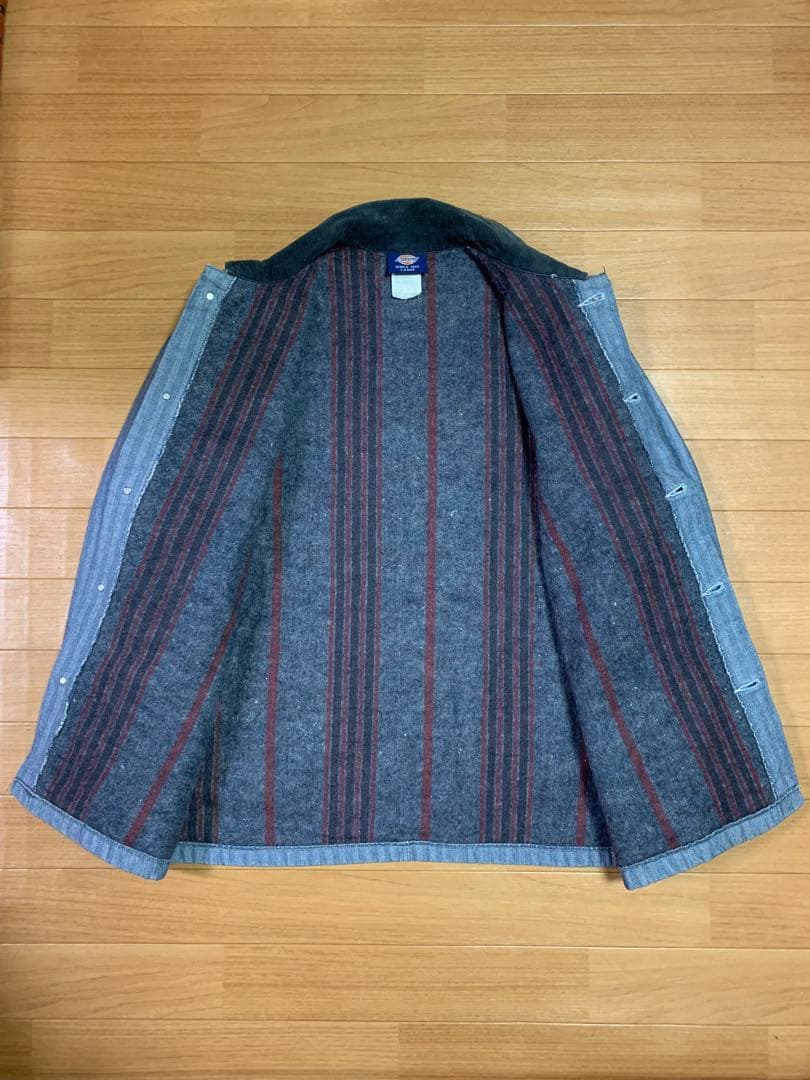 80s Dickies カバーオール チョアコート ヘリンボーン ブランケットL