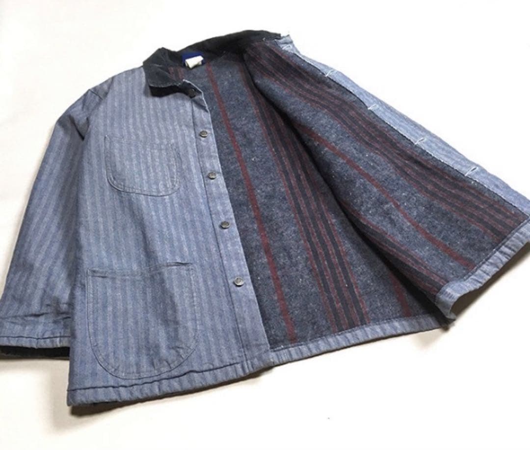 80s Dickies カバーオール チョアコート ヘリンボーン ブランケットL