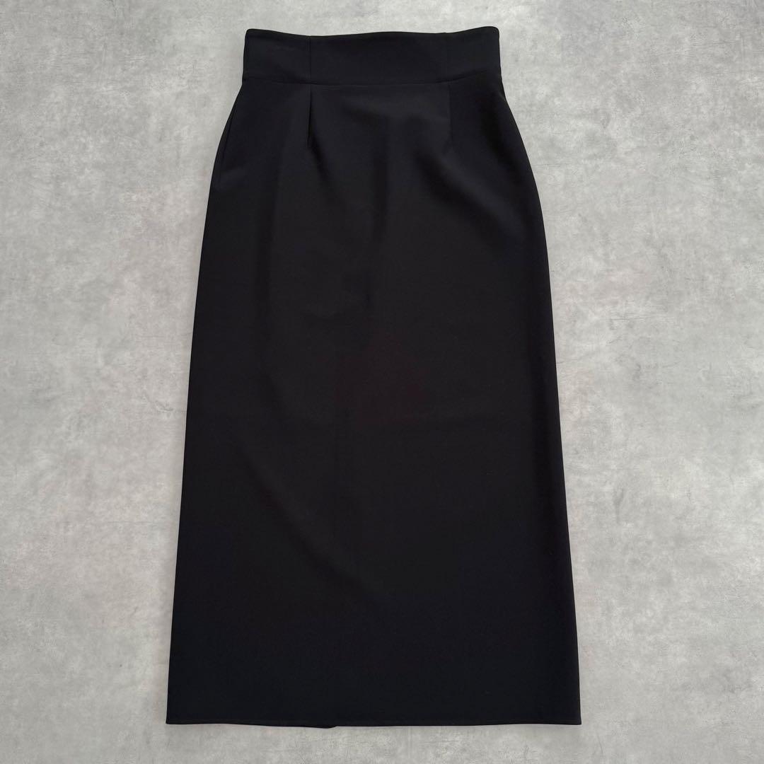 awi NOBLE ジャージーライクカラータイトスカート 40 黒 ロング