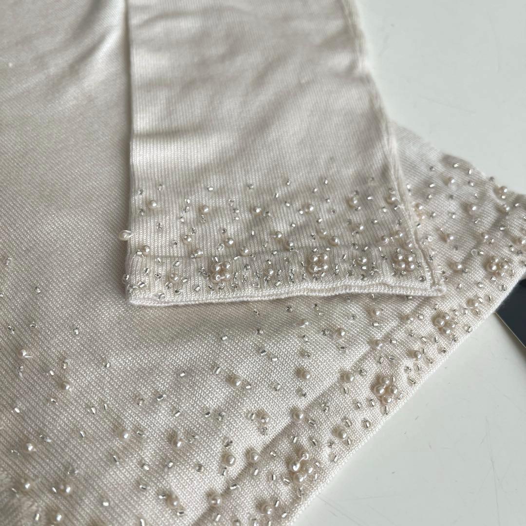 SPECHIO ビーズ刺繍 ベージュ 長袖カーディガン