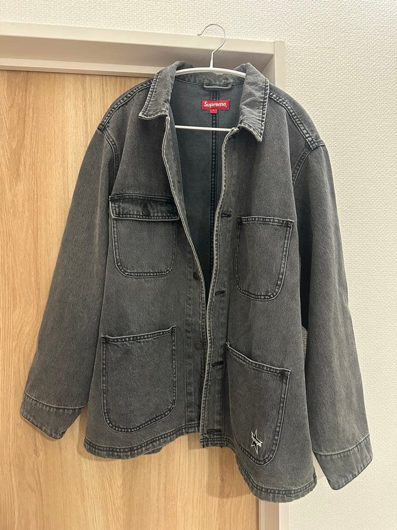 Supreme 22ss Denim Chore Coat ブラック　L