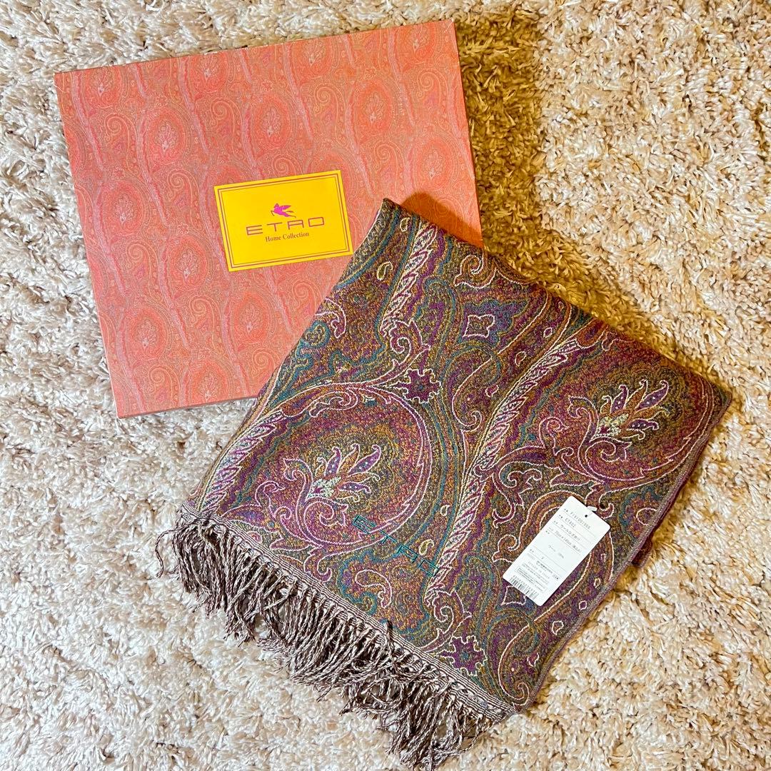ETRO エトロペイズリー柄 ストール ショール　膝掛け