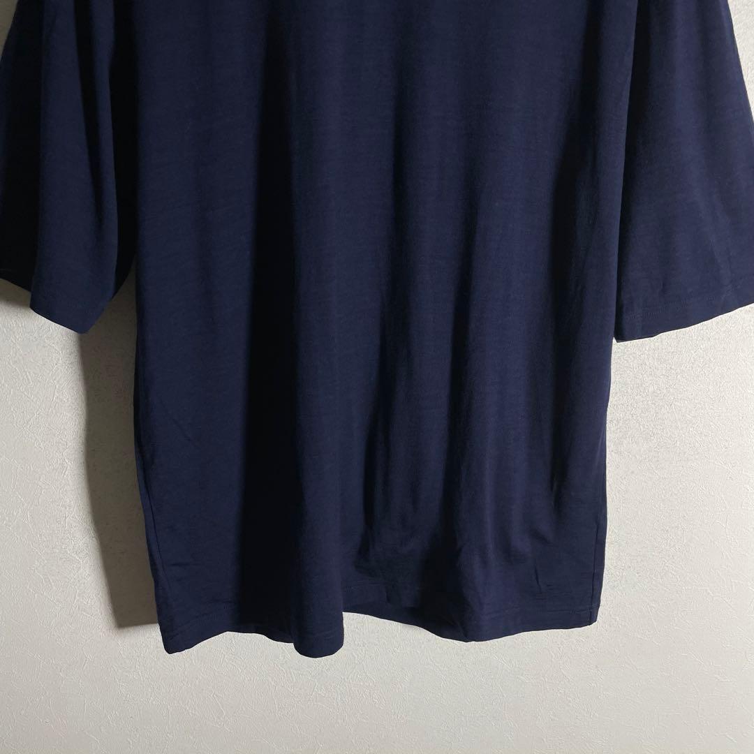 【2023年製】DAN ウール100% オーバーサイズ Tシャツ M ネイビー