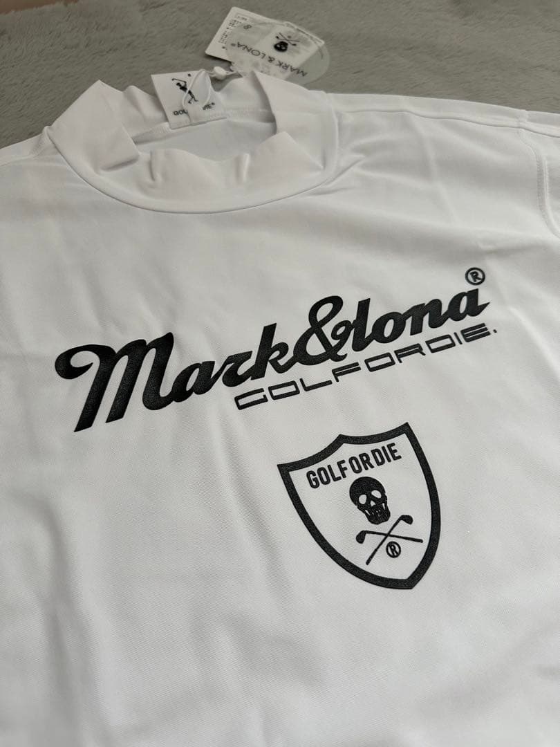 【新品未使用】マークアンドロナ　半袖　モックネックシャツ　50 XL