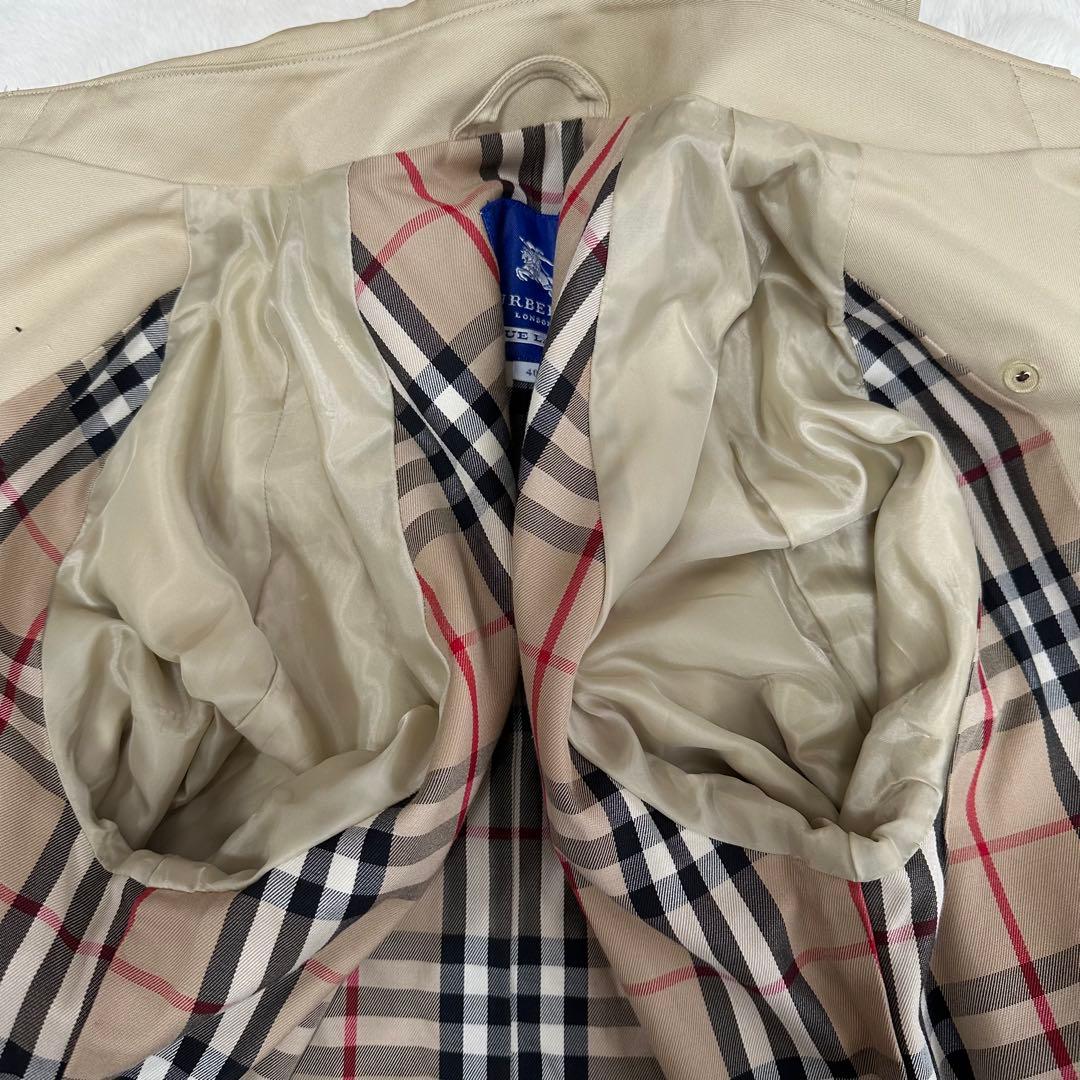 バーバリーブルーレーベル トレンチコート ノバチェック ロング丈 40（L）