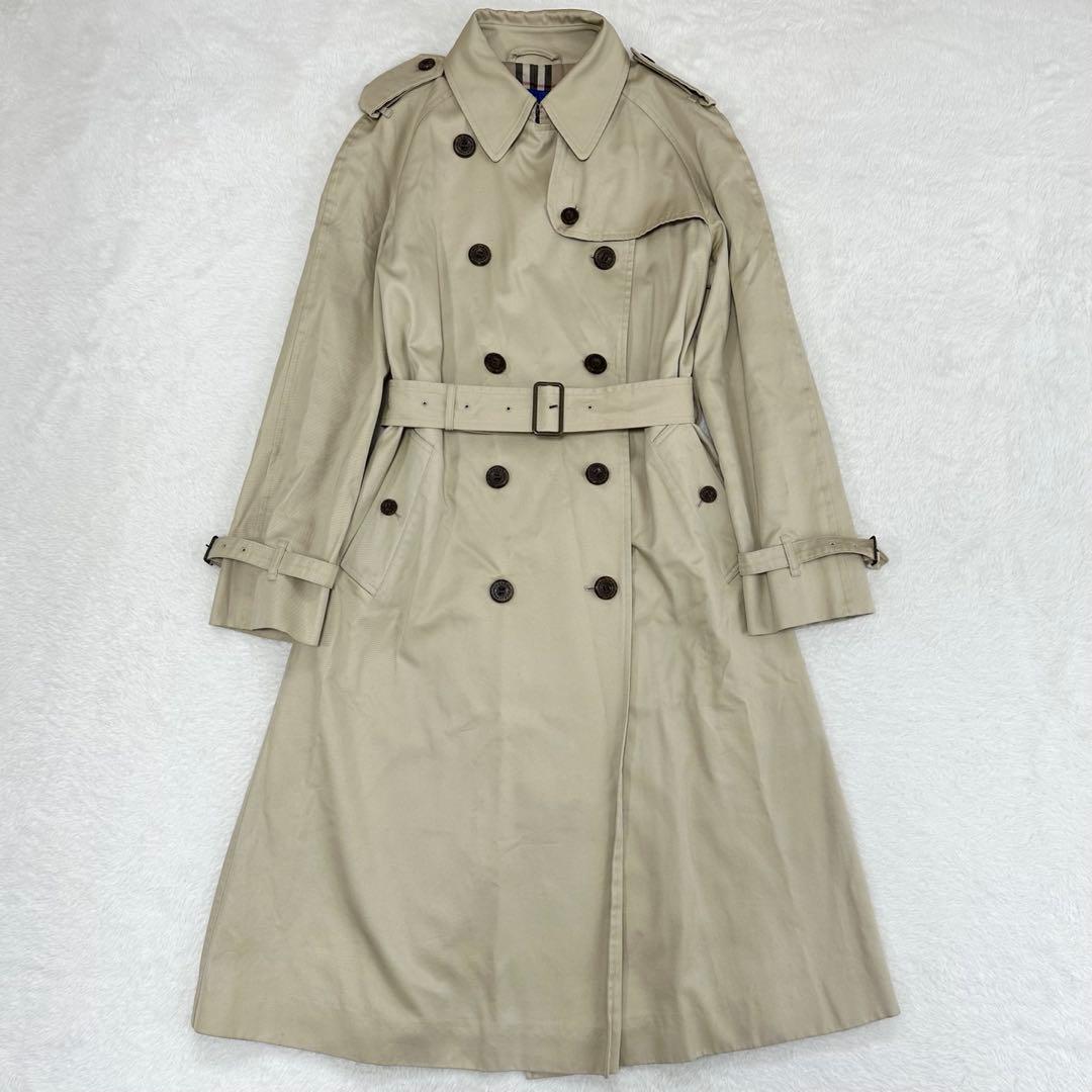 バーバリーブルーレーベル トレンチコート ノバチェック ロング丈 40（L）