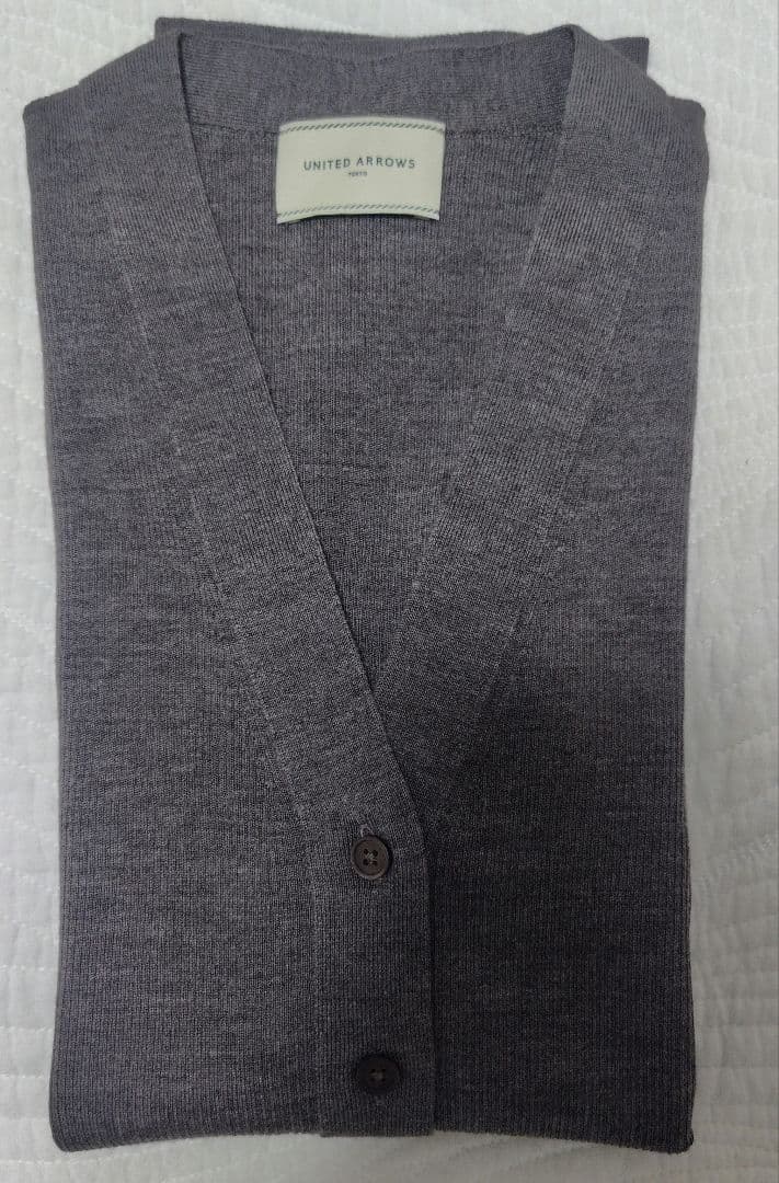 UNITEDARROWS 18G ウール リブ カーディガン