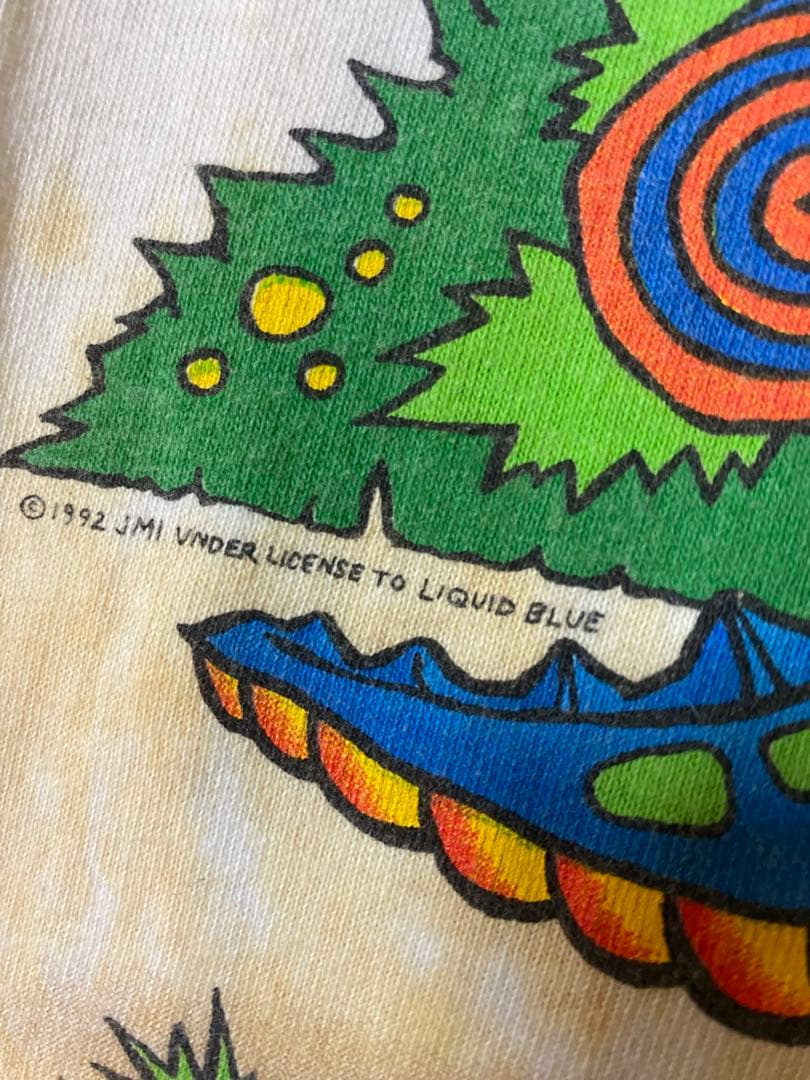 トップス 90s liquid blue T-shirt