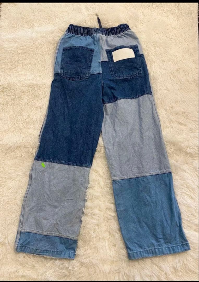 【美品】adidas KSENIASCHNAIDER パッチワークジーンズL