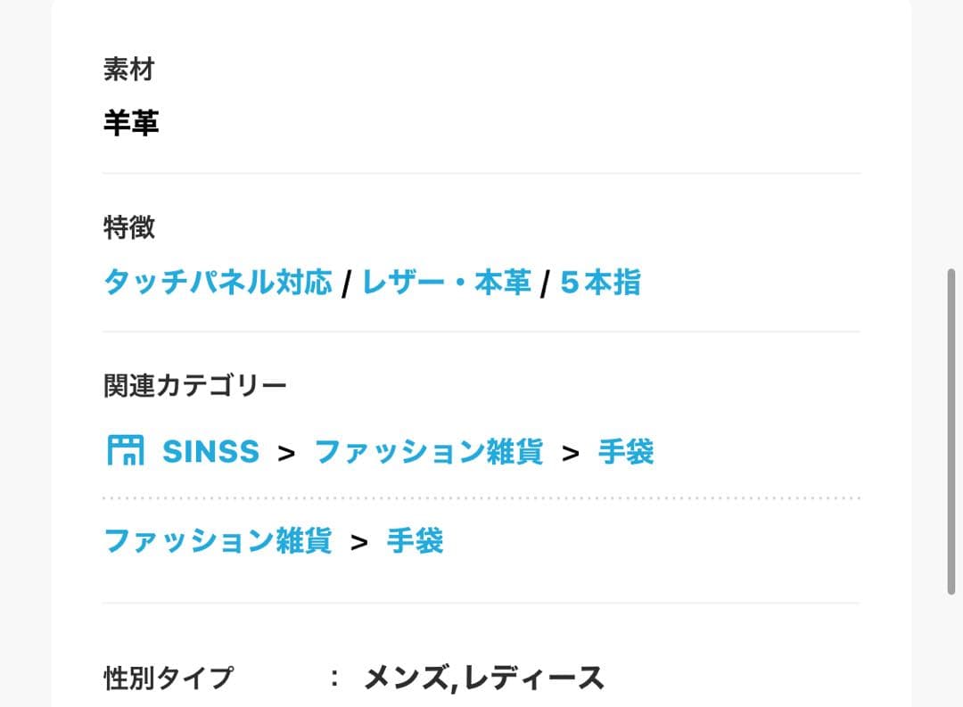 【美品】SINSS/シンスレザー手袋【完売品】