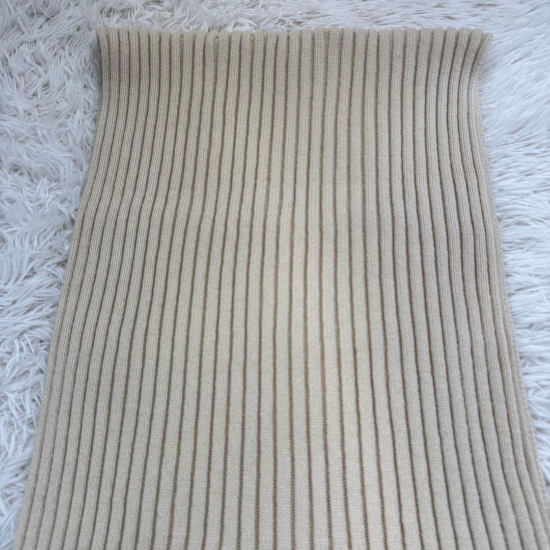 【定番】CELINE マフラー　リブ　クリーム　レッド　美品