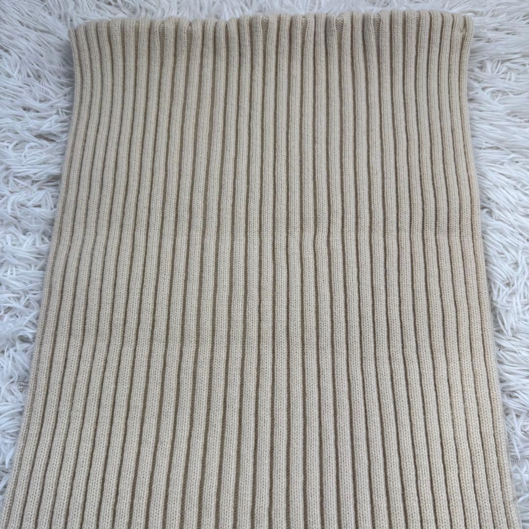 【定番】CELINE マフラー　リブ　クリーム　レッド　美品