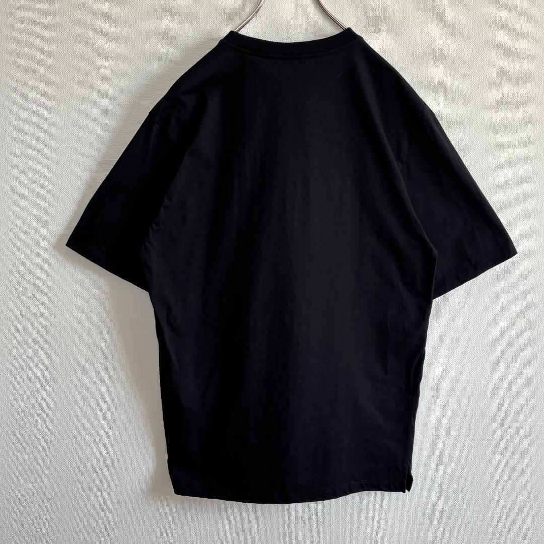 【超人気・極美品】PRADAプラダ/Tシャツ/立体メタリック色ロゴ/ブラック/L