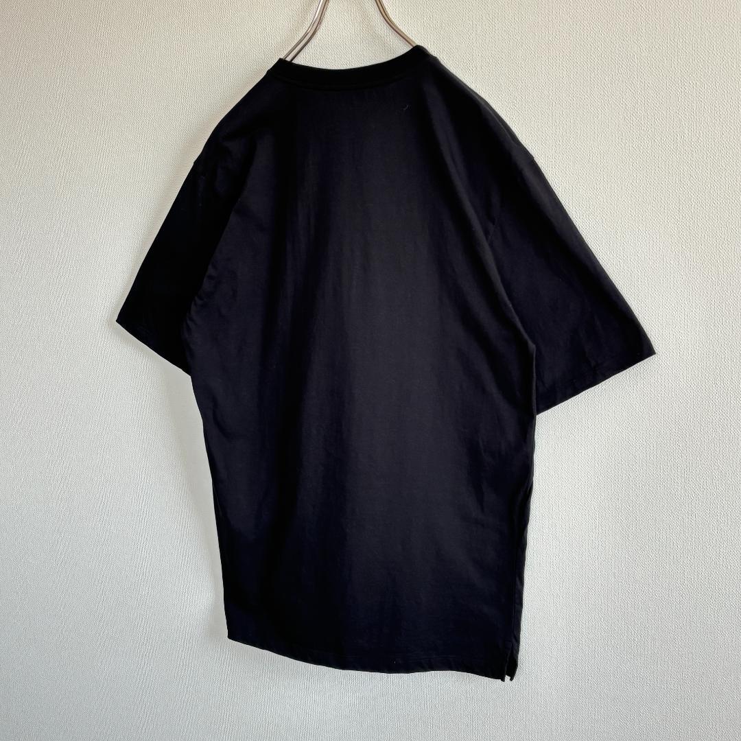 【超人気・極美品】PRADAプラダ/Tシャツ/立体メタリック色ロゴ/ブラック/L