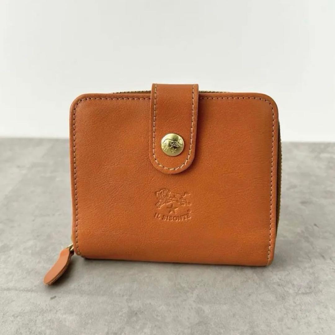 【美品✨️】IL BISONTE 2つ折り財布 ラウンドジップ ヤケヌメ