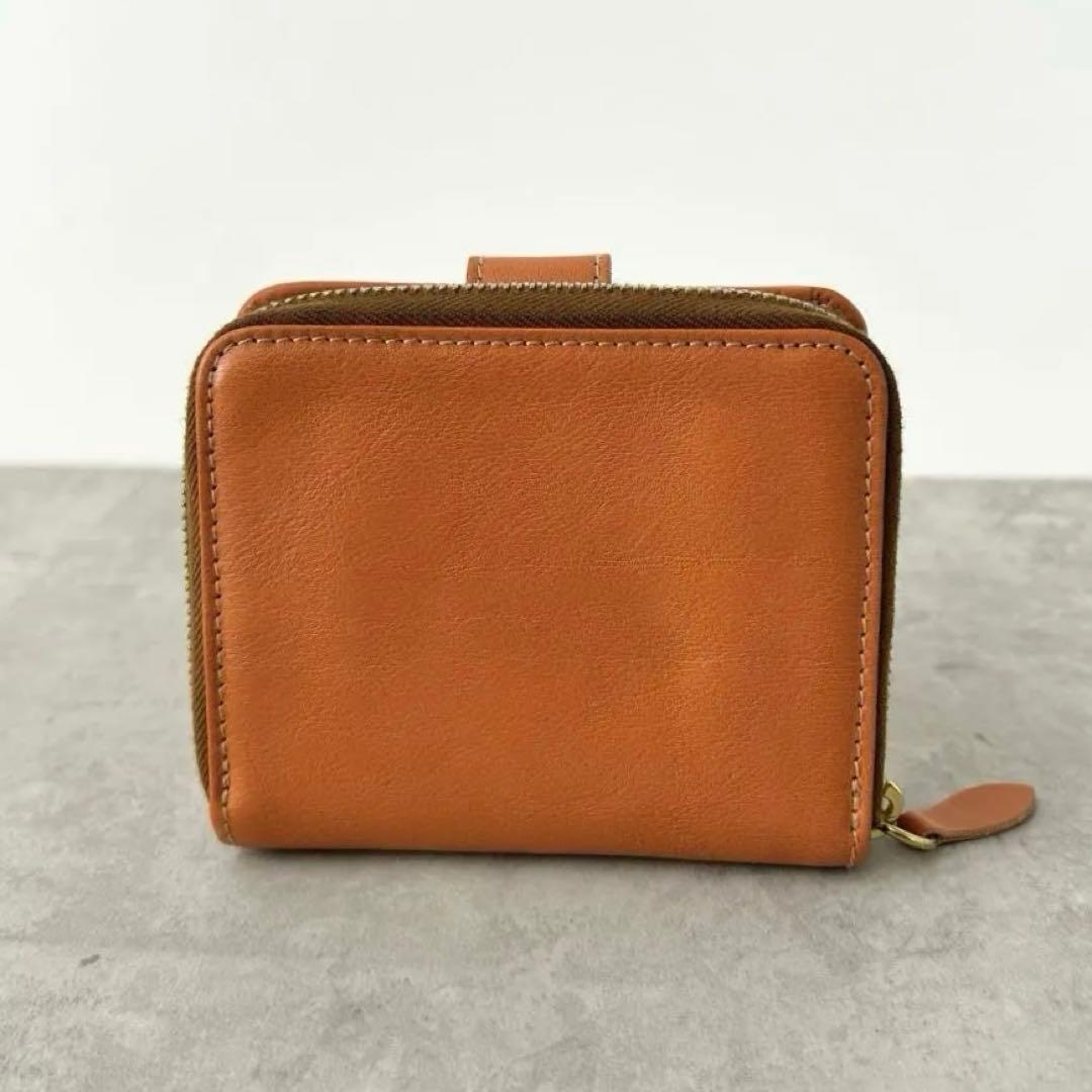 【美品✨️】IL BISONTE 2つ折り財布 ラウンドジップ ヤケヌメ