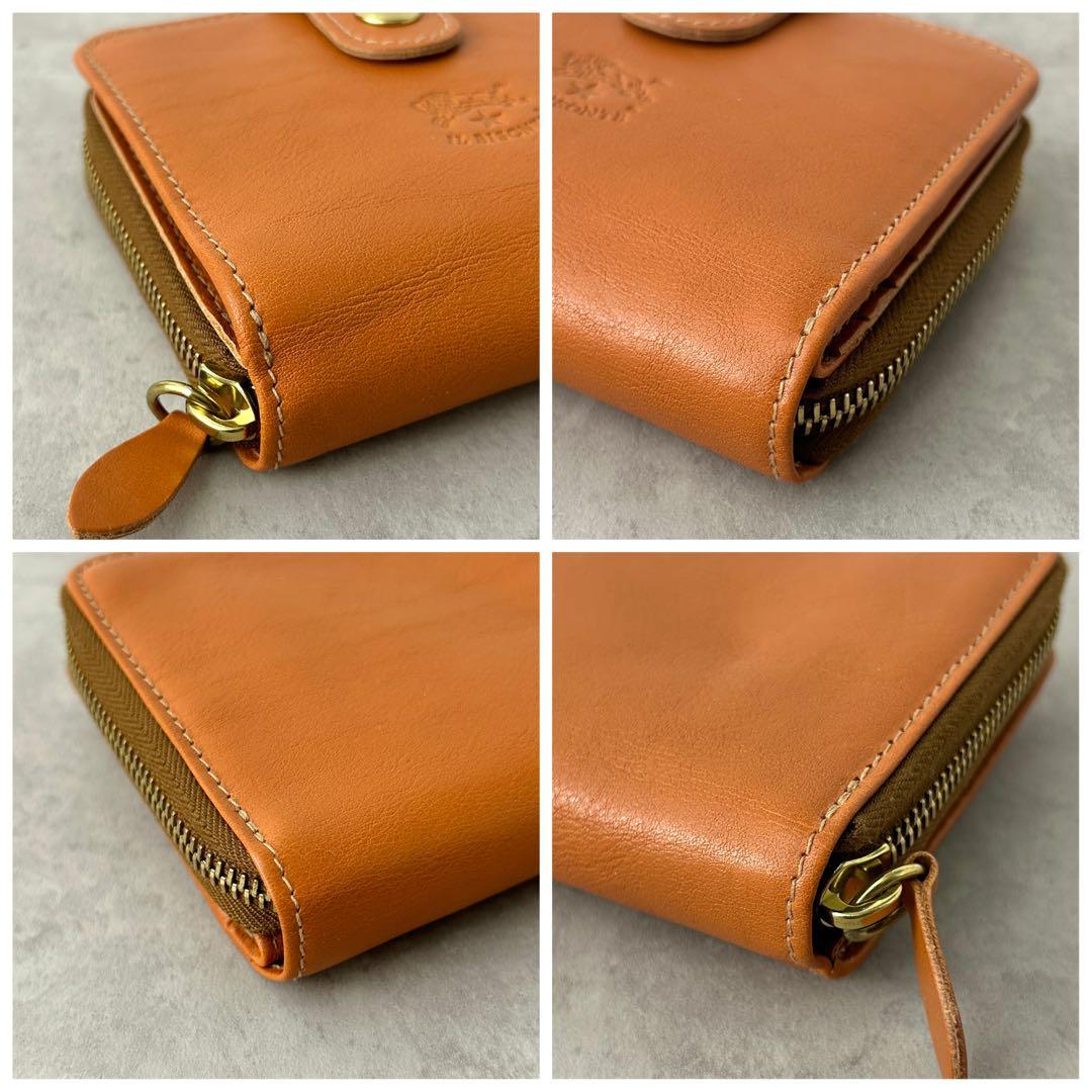 【美品✨️】IL BISONTE 2つ折り財布 ラウンドジップ ヤケヌメ