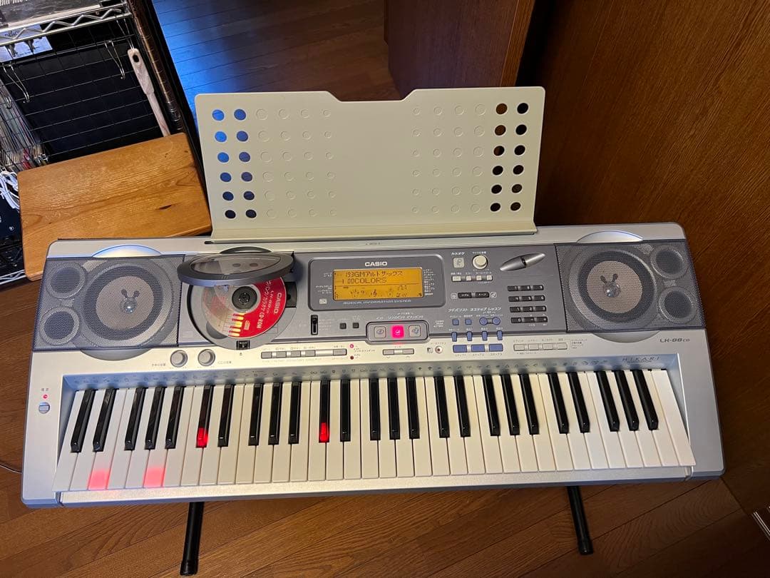 【動作良好 スタンド取説 付】カシオ 電子ピアノ LK-88CD