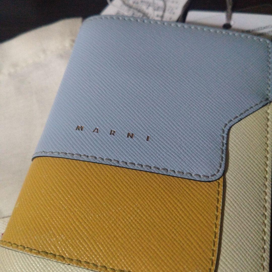 MARNI 二つ折り財布 水色/黄色　限定カラー