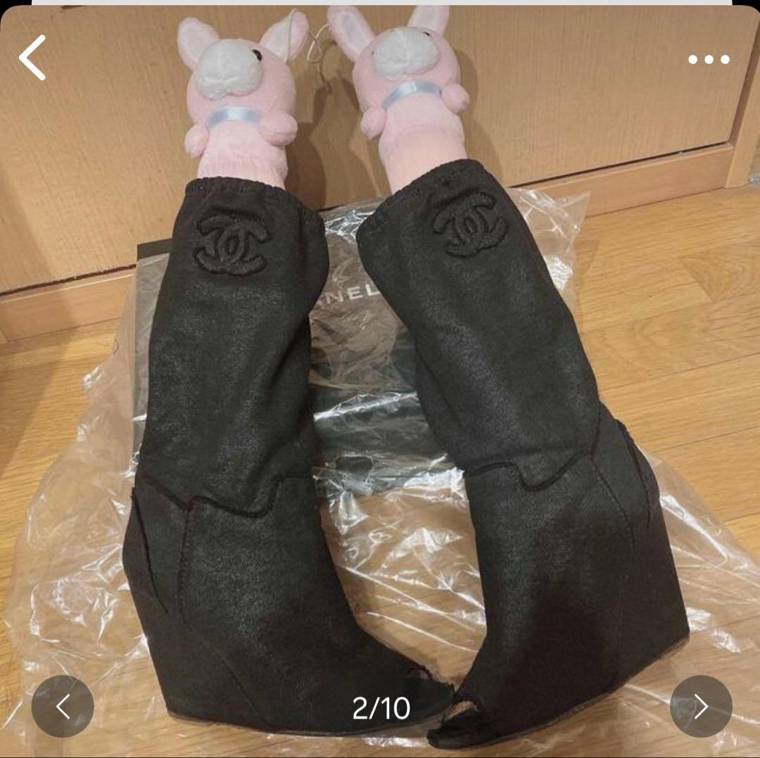CHANEL オープントゥブーツ 24.5cm