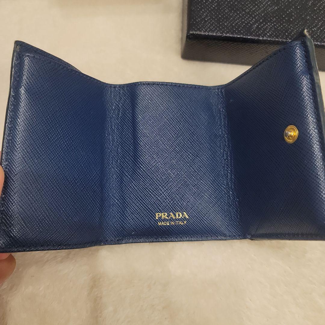 Y*✨様 PRADA 三つ折り財布 ネイビー