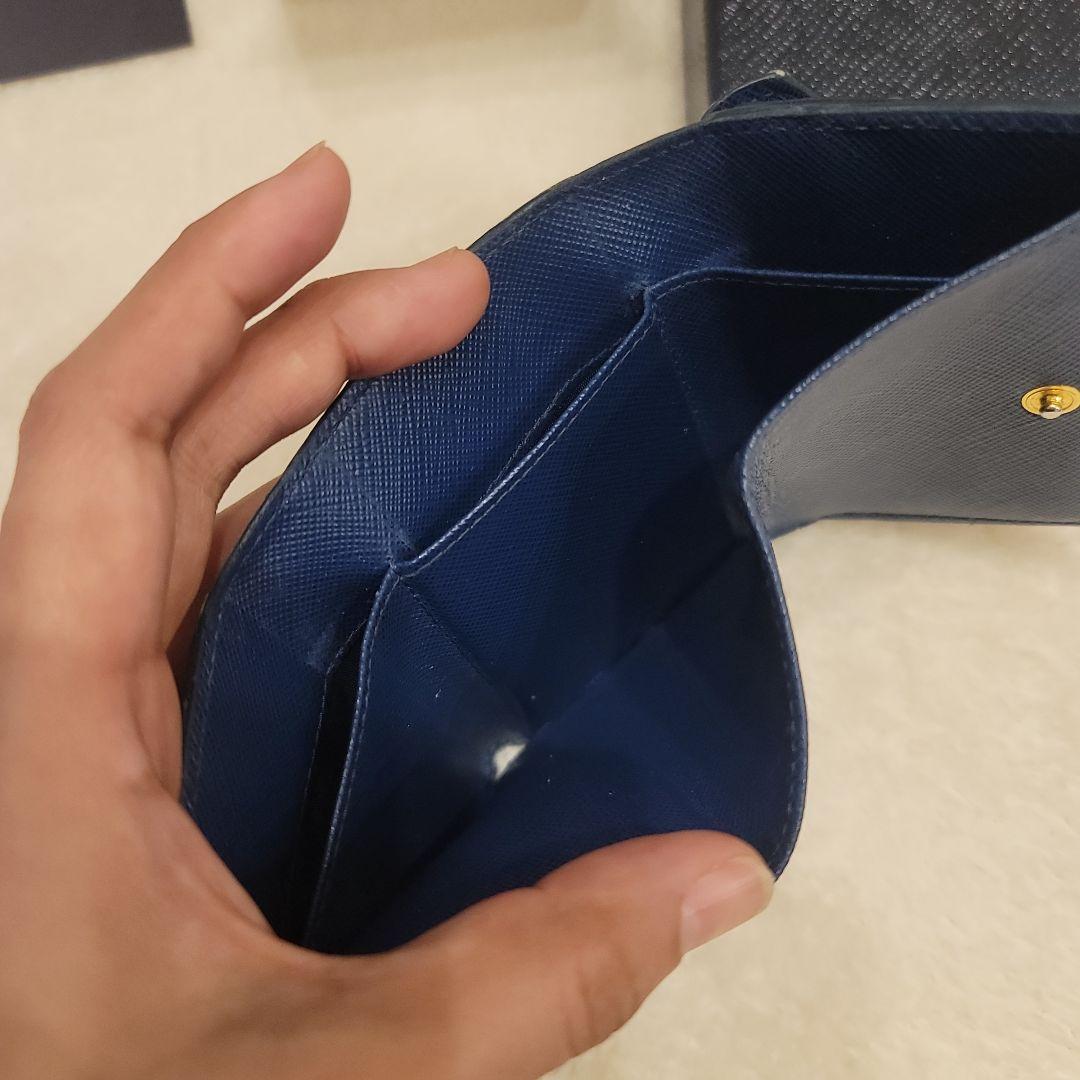 Y*✨様 PRADA 三つ折り財布 ネイビー