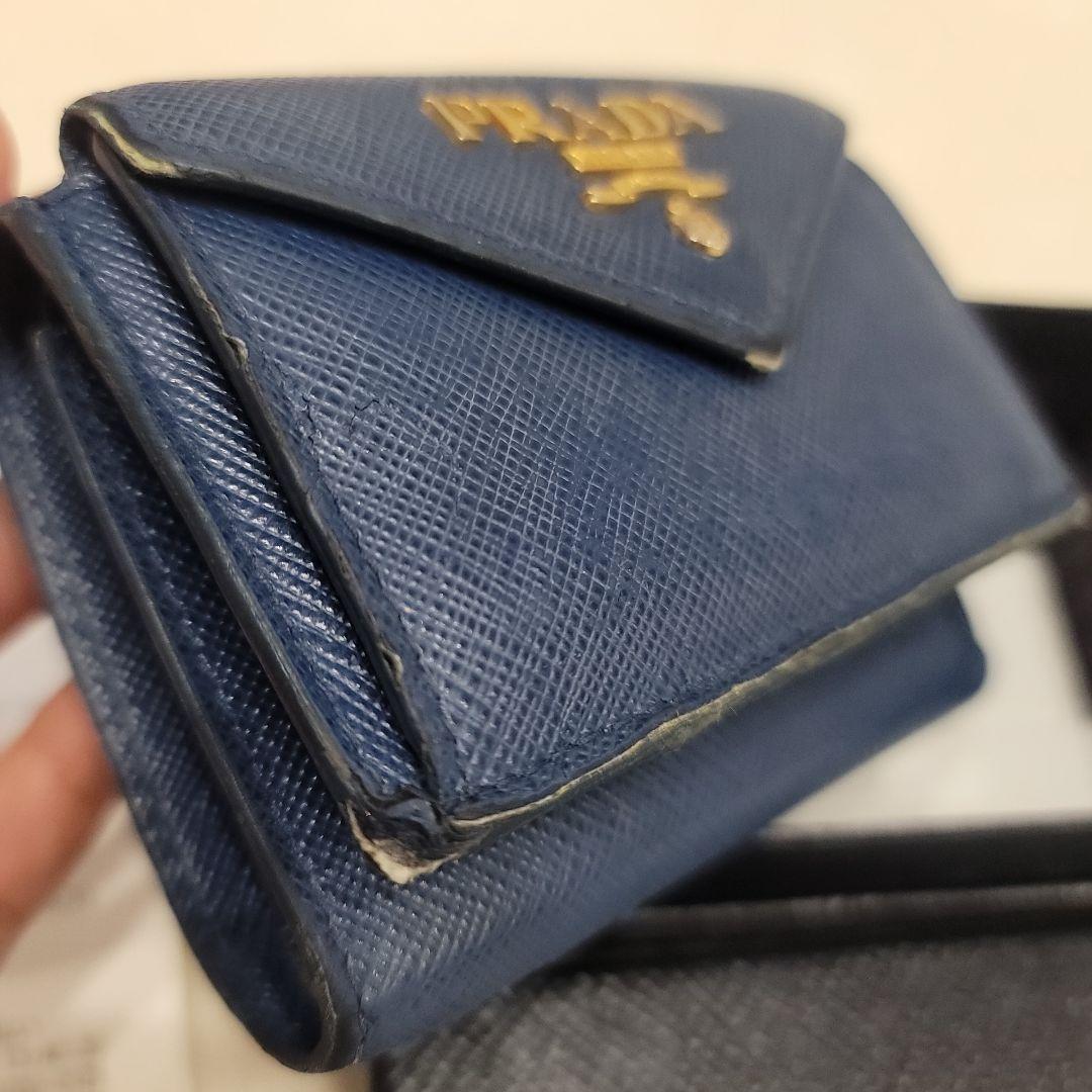 Y*✨様 PRADA 三つ折り財布 ネイビー