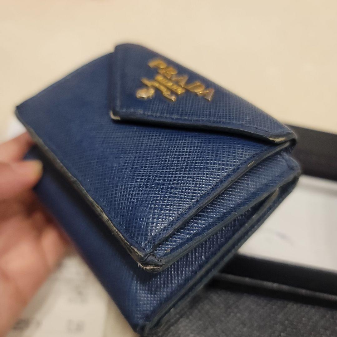 Y*✨様 PRADA 三つ折り財布 ネイビー