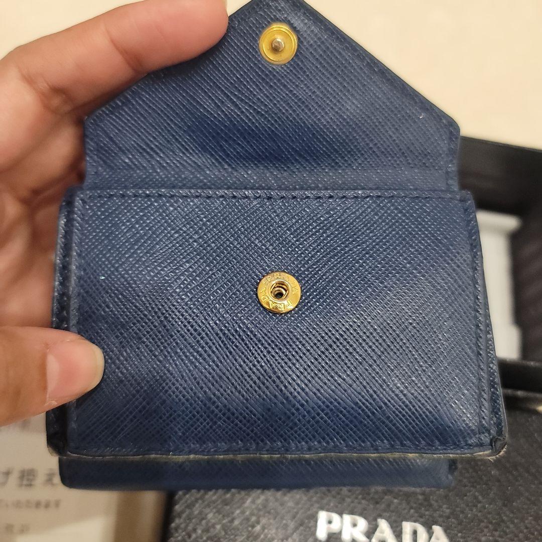 Y*✨様 PRADA 三つ折り財布 ネイビー