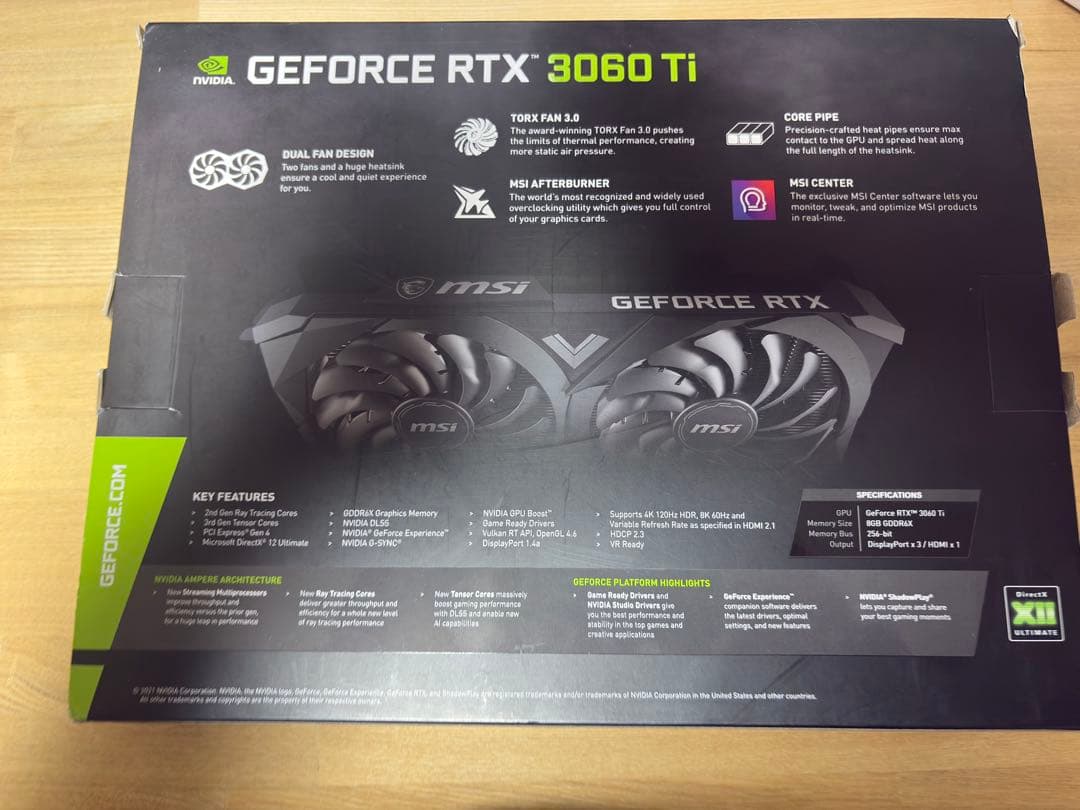 グラフィックボード・グラボ・ビデオカード MSI RTX3060ti OC GDDR6X 8GB