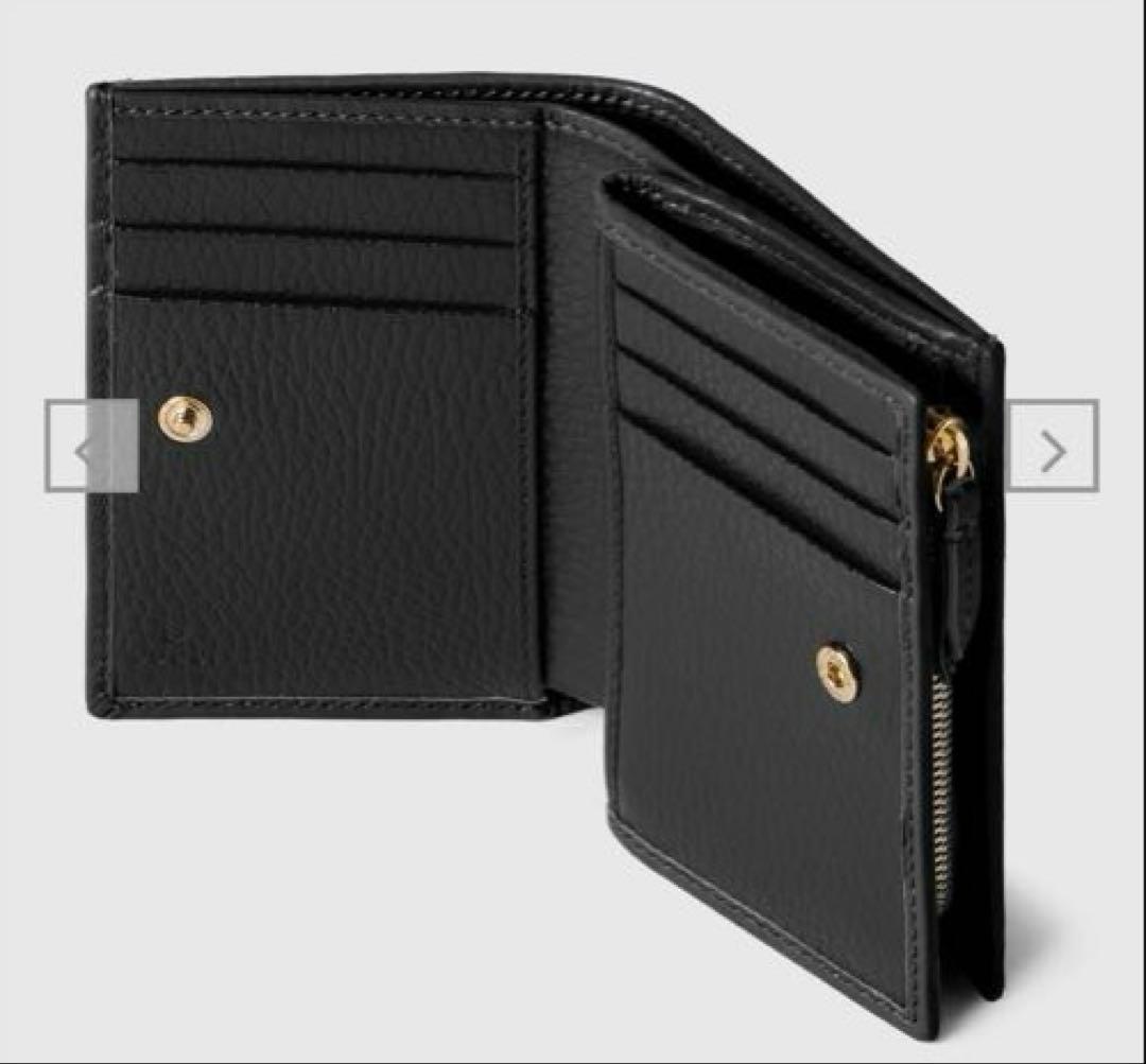 GUCCI ダブルGウォレット ブラックレザー