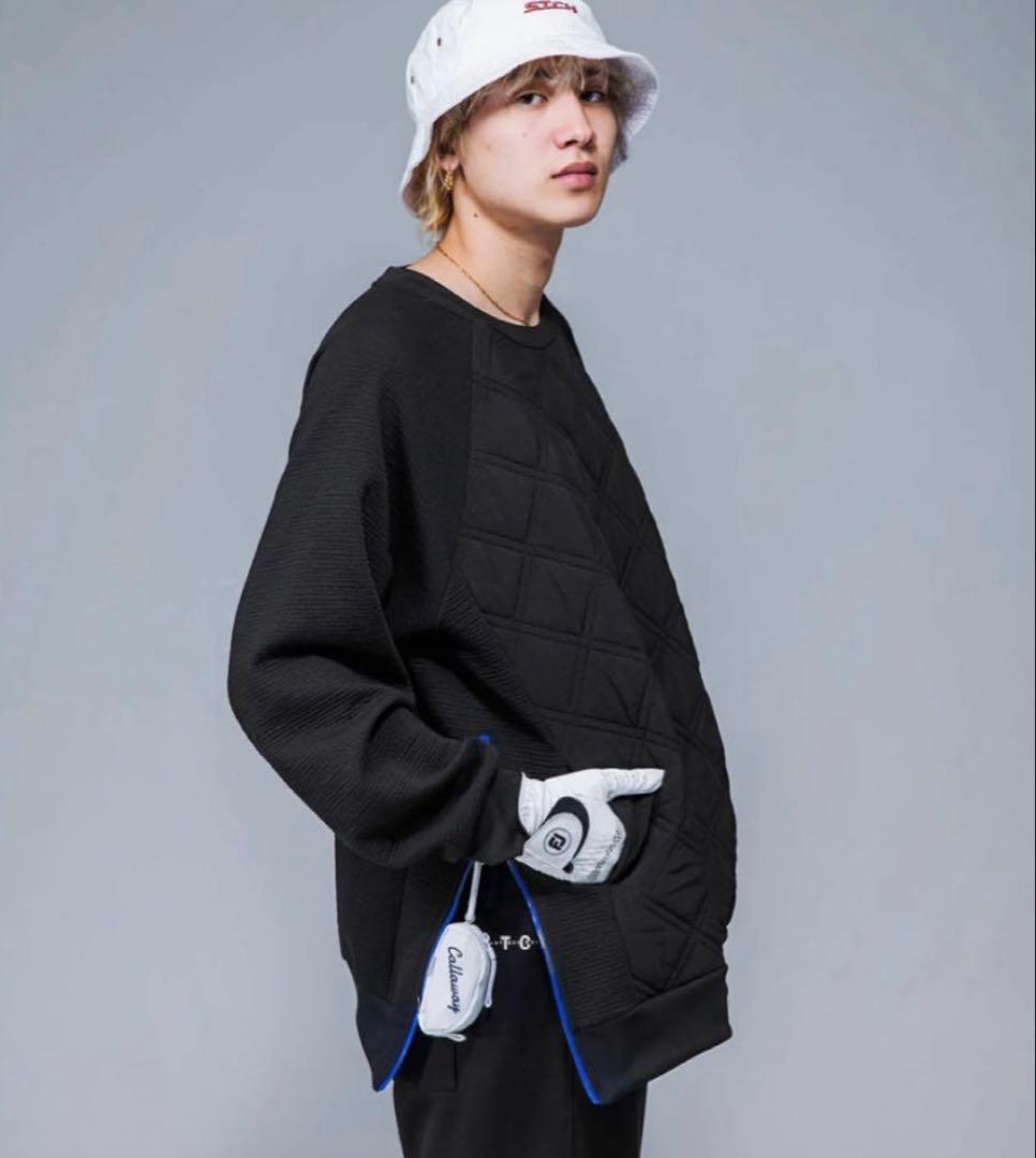 美品 ANTIQUA GOLF×STCH キルトトップス ゴルフウェア 黒